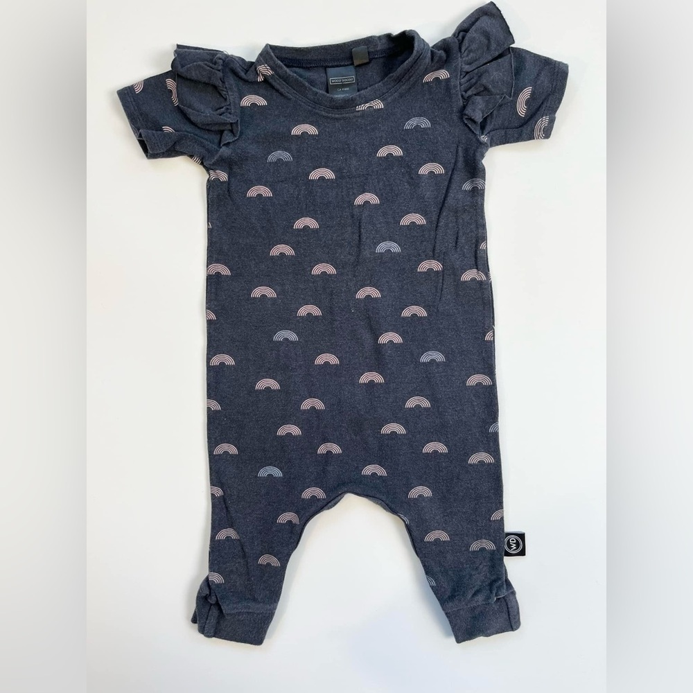 Gray and Pink Jumpsuit with Playful Pattern